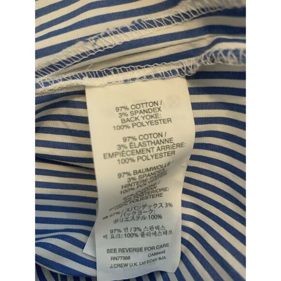 J. Crew Blue White Pinstripe Ruffle Sleeveless Top Size 0 - Picture 4 of 6